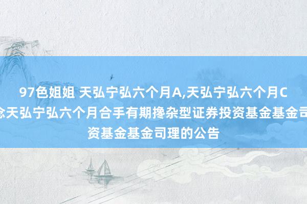 97色姐姐 天弘宁弘六个月A,天弘宁弘六个月C: 对于转念天弘宁弘六个月合手有期搀杂型证券投资基金基金司理的公告