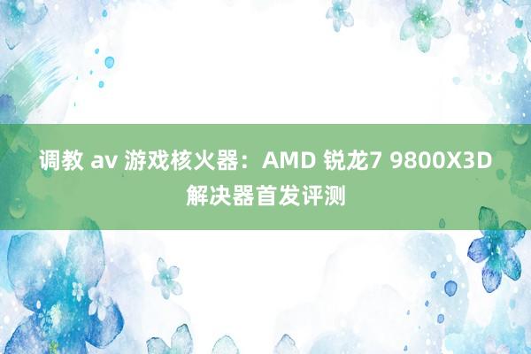 调教 av 游戏核火器：AMD 锐龙7 9800X3D解决器首发评测