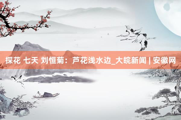 探花 七天 刘恒菊：芦花浅水边_大皖新闻 | 安徽网
