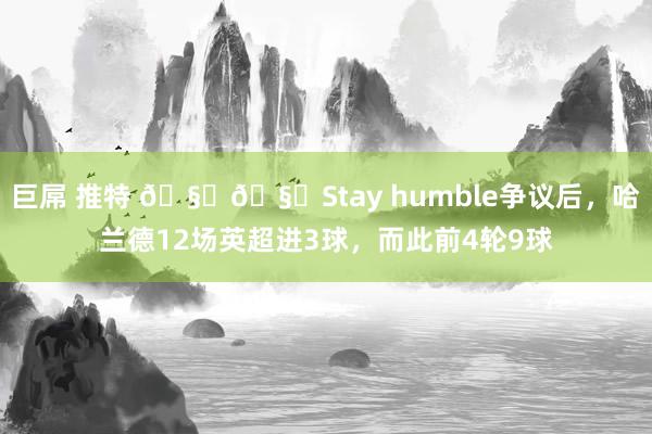 巨屌 推特 🧐🧐Stay humble争议后，哈兰德12场英超进3球，而此前4轮9球