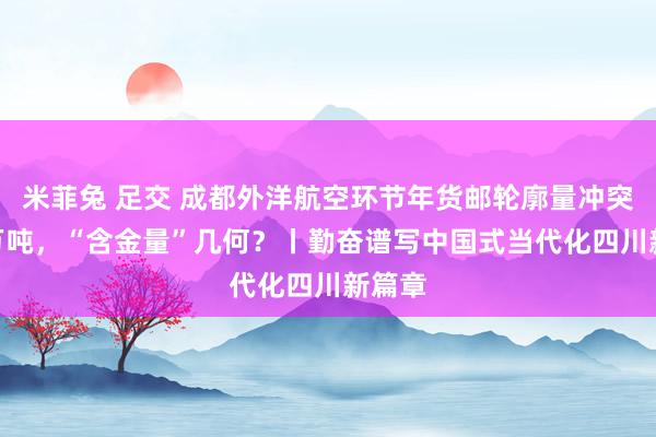 米菲兔 足交 成都外洋航空环节年货邮轮廓量冲突100万吨，“含金量”几何？丨勤奋谱写中国式当代化四川新篇章