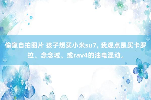 偷窥自拍图片 孩子想买小米su7， 我观点是买卡罗拉、念念域、或rav4的油电混动。