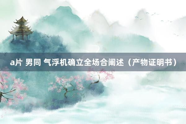 a片 男同 气浮机确立全场合阐述（产物证明书）