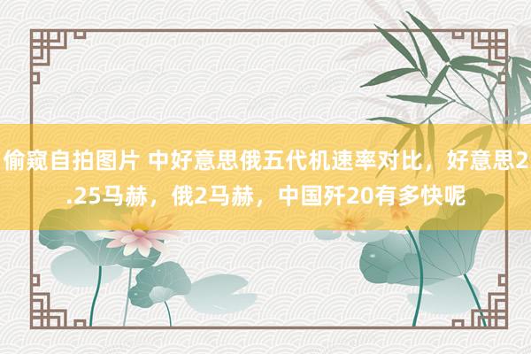 偷窥自拍图片 中好意思俄五代机速率对比，好意思2.25马赫，俄2马赫，中国歼20有多快呢