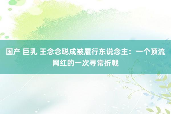 国产 巨乳 王念念聪成被履行东说念主：一个顶流网红的一次寻常折戟