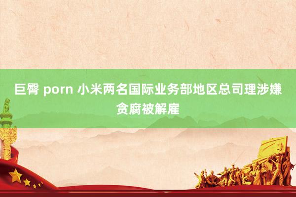 巨臀 porn 小米两名国际业务部地区总司理涉嫌贪腐被解雇
