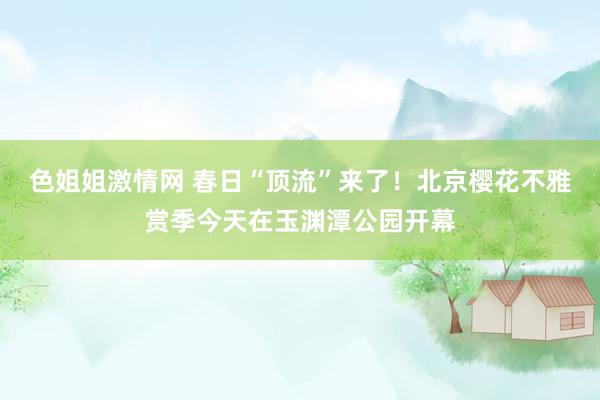 色姐姐激情网 春日“顶流”来了！北京樱花不雅赏季今天在玉渊潭公园开幕