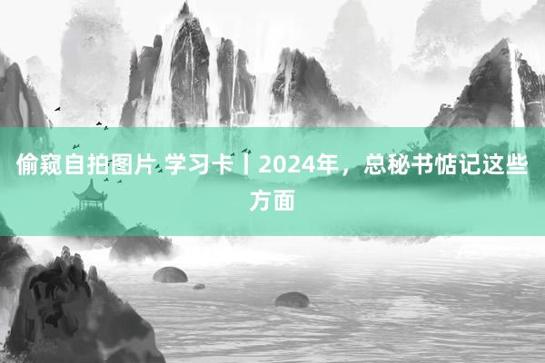 偷窥自拍图片 学习卡丨2024年，总秘书惦记这些方面