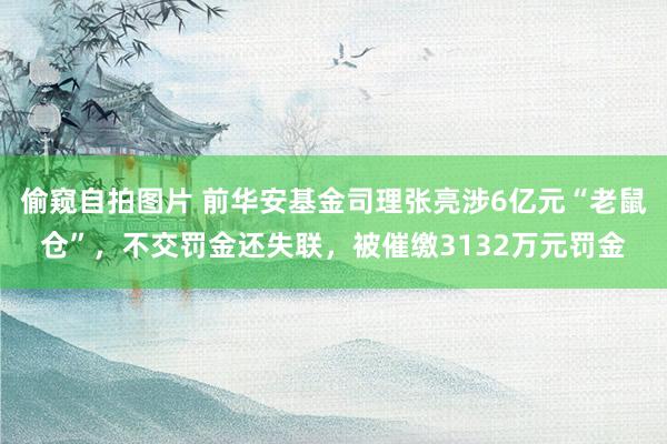 偷窥自拍图片 前华安基金司理张亮涉6亿元“老鼠仓”，不交罚金还失联，被催缴3132万元罚金