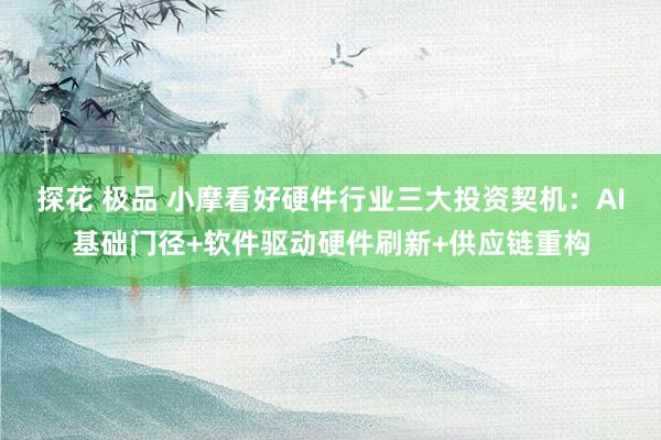探花 极品 小摩看好硬件行业三大投资契机：AI基础门径+软件驱动硬件刷新+供应链重构