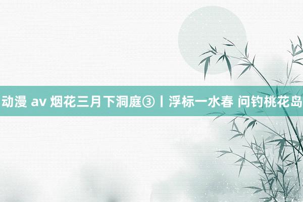 动漫 av 烟花三月下洞庭③丨浮标一水春 问钓桃花岛