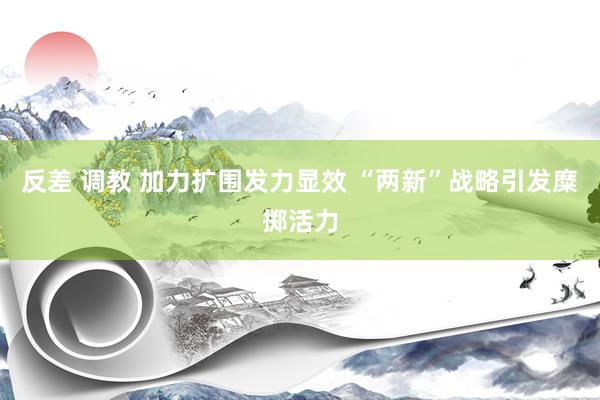 反差 调教 加力扩围发力显效 “两新”战略引发糜掷活力