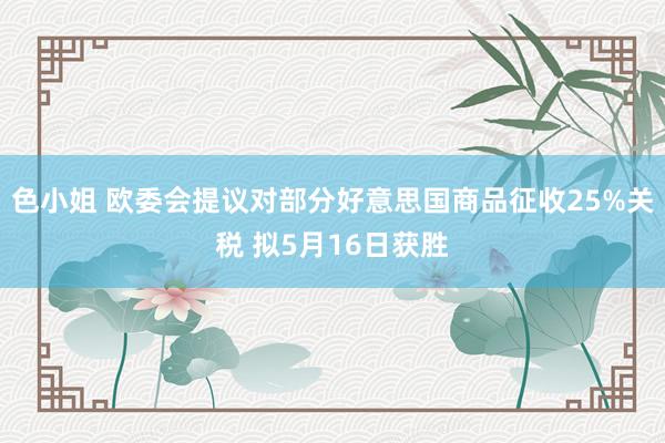 色小姐 欧委会提议对部分好意思国商品征收25%关税 拟5月16日获胜