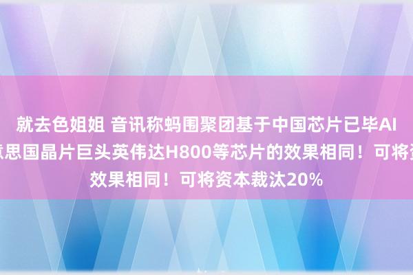 就去色姐姐 音讯称蚂围聚团基于中国芯片已毕AI轻佻，与好意思国晶片巨头英伟达H800等芯片的效果相同！可将资本裁汰20%