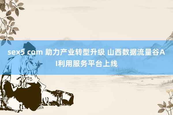 sex5 com 助力产业转型升级 山西数据流量谷AI利用服务平台上线