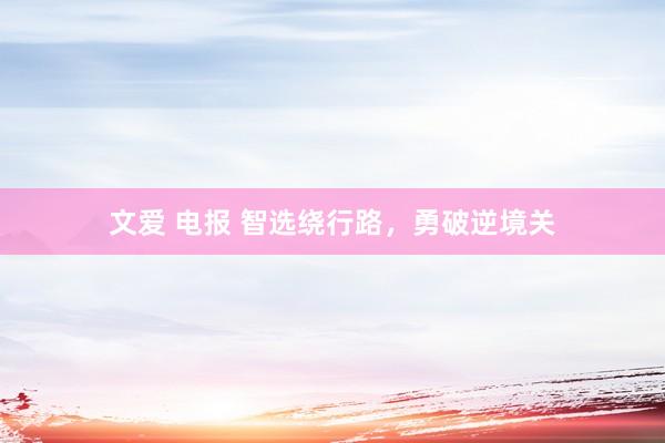 文爱 电报 智选绕行路，勇破逆境关