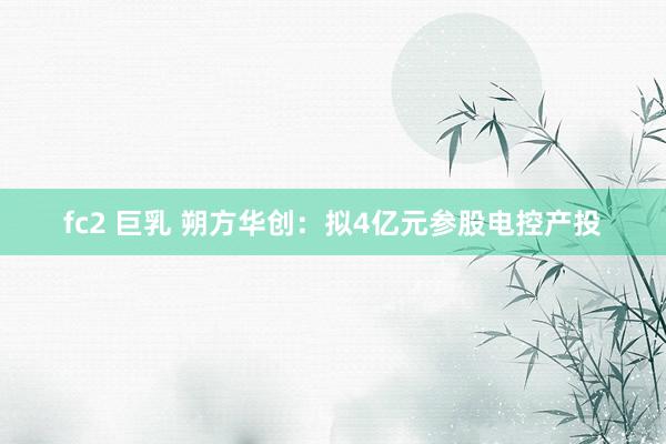 fc2 巨乳 朔方华创：拟4亿元参股电控产投