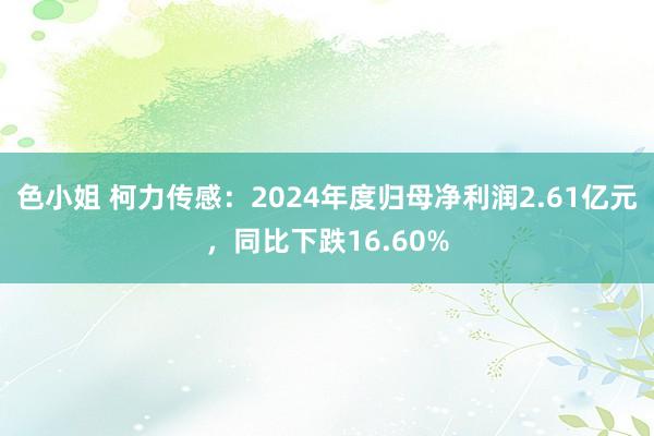 色小姐 柯力传感：2024年度归母净利润2.61亿元，同比下跌16.60%