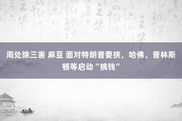 周处除三害 麻豆 面对特朗普要挟，哈佛、普林斯顿等启动“搞钱”