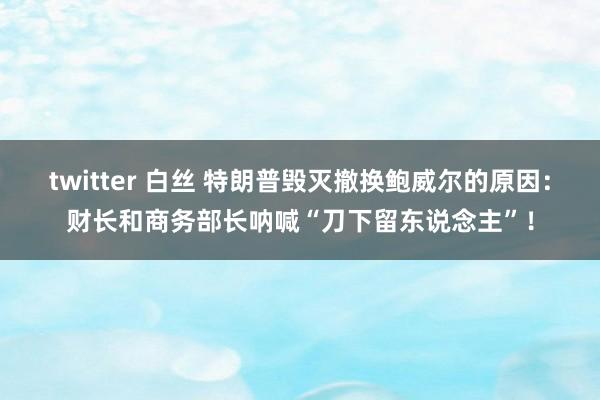 twitter 白丝 特朗普毁灭撤换鲍威尔的原因：财长和商务部长呐喊“刀下留东说念主”！